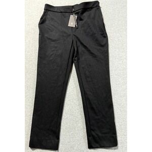 JL Jules & Leopold Women's Black Faint Dot Pull-on Dress Pants Side Zip Large L